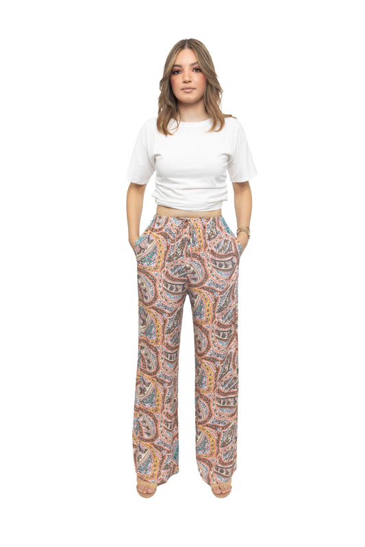 Pantalon droit imprimé paisley