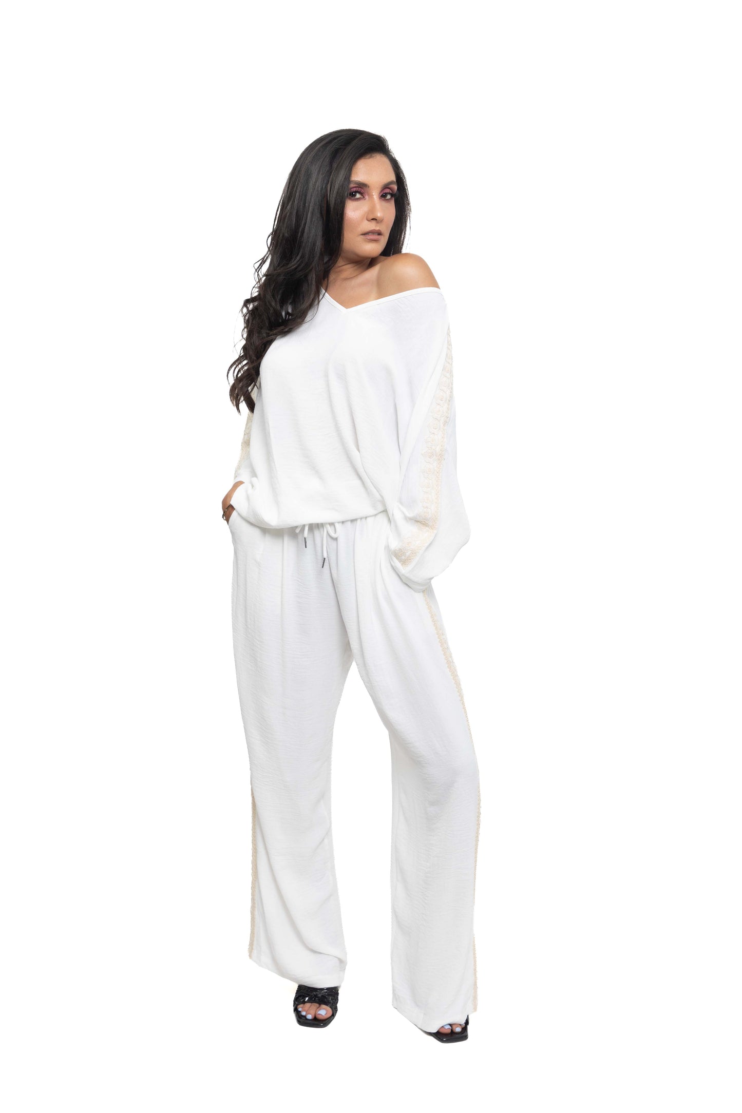 Ensemble cozy avec bandes de dentelle