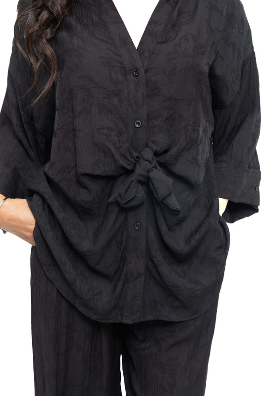 Ensemble jacquard à chemise nouée
