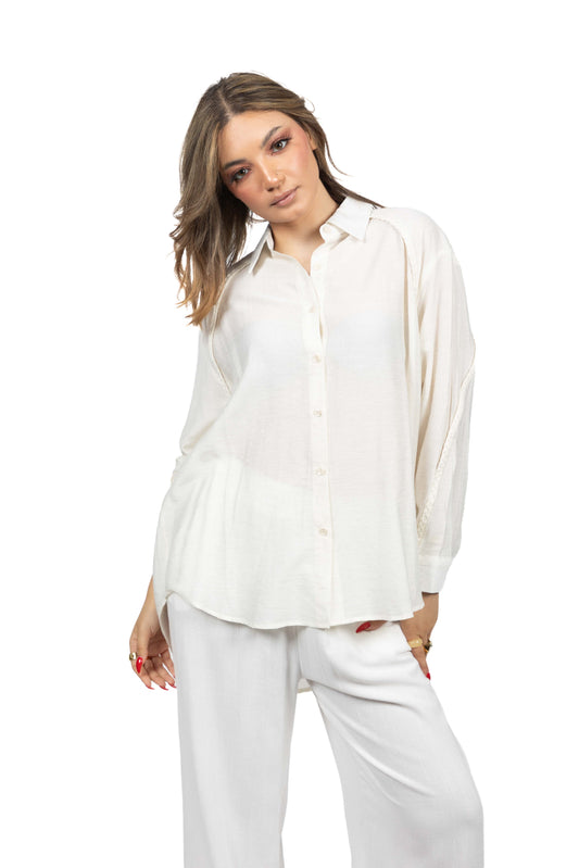 Chemise fluide avec détails tressés