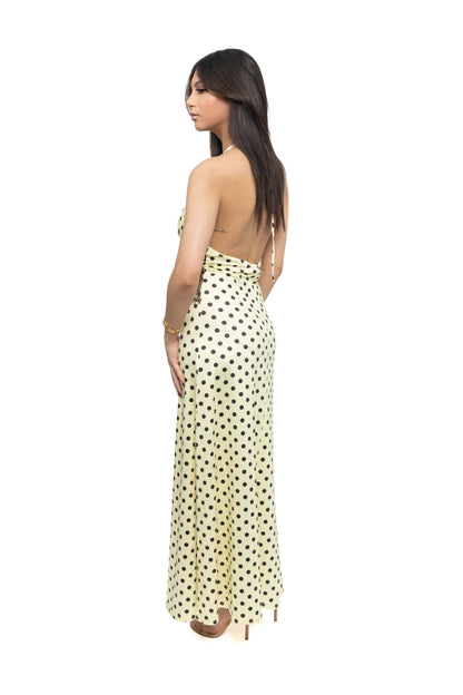 Robe à pois avec détail dentelle