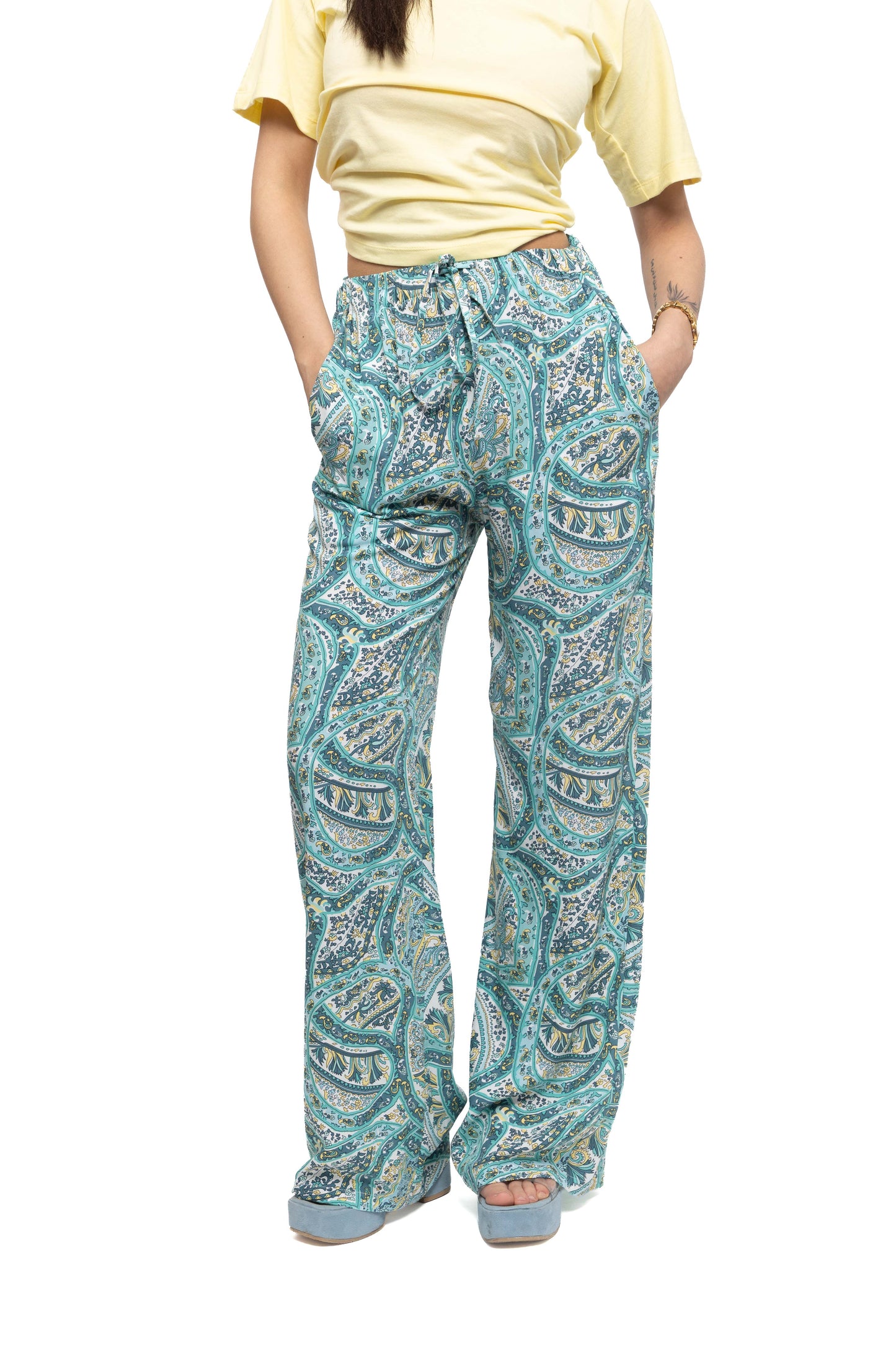 Pantalon droit imprimé paisley