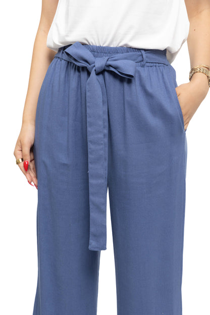 Pantalon en lin à nœud papillion