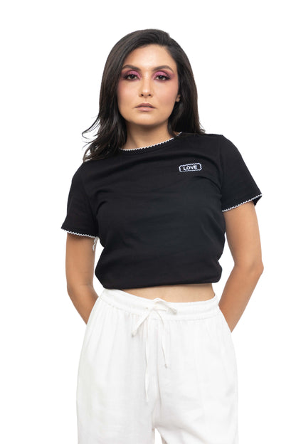 T-shirt crop "Love"