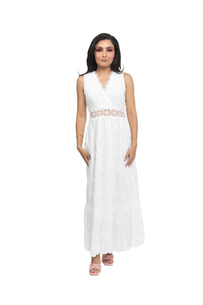 Robe longue en dentelle