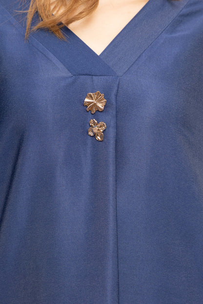 Robe mi-longue bleu demin