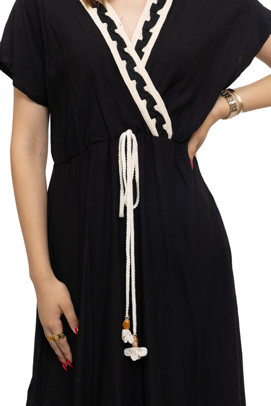 Robe longue bohème à volants