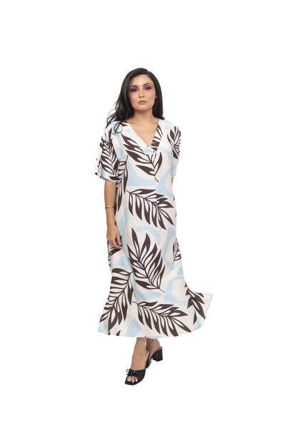 Robe tunique à imprimé tropical