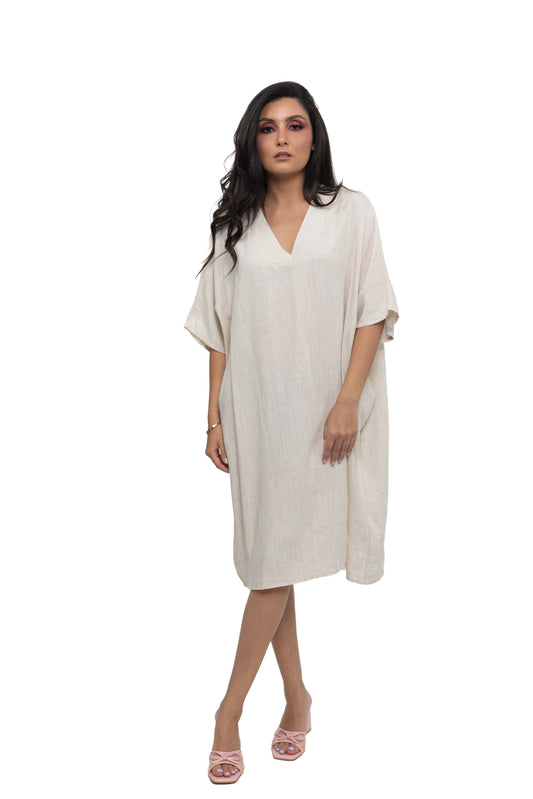 Robe caftan effect lin