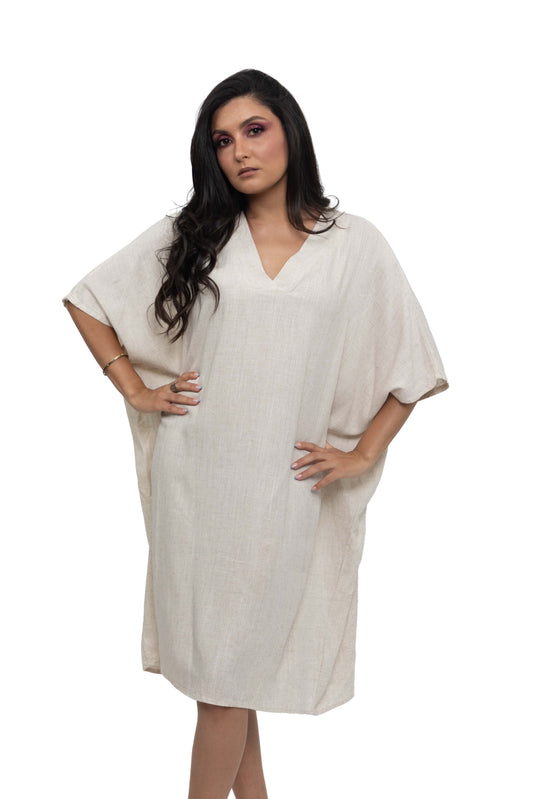 Robe caftan effect lin