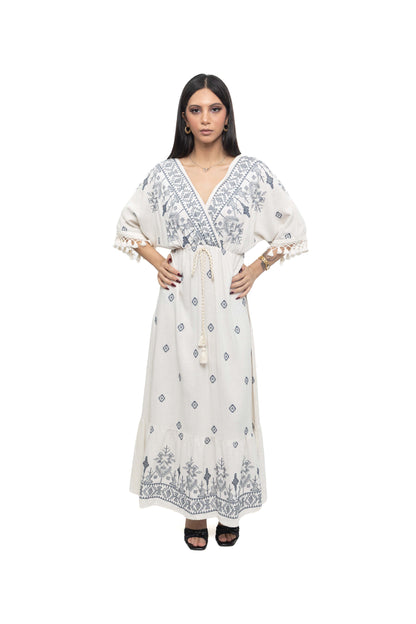 Robe longue bohème à broderies