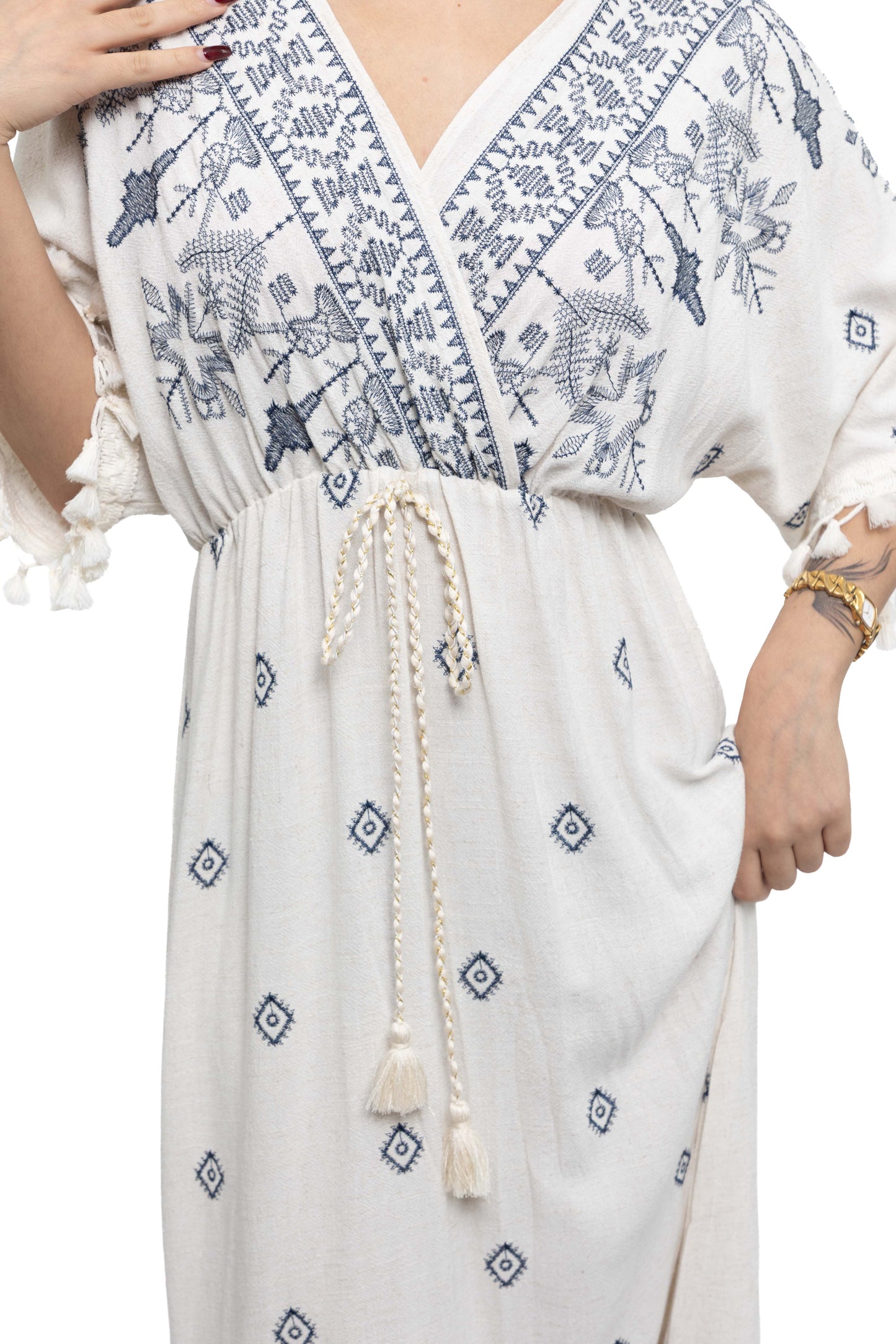 Robe longue bohème à broderies