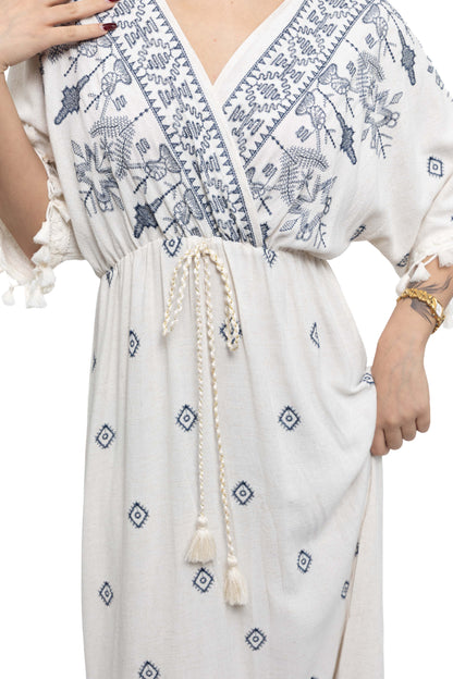 Robe longue bohème à broderies
