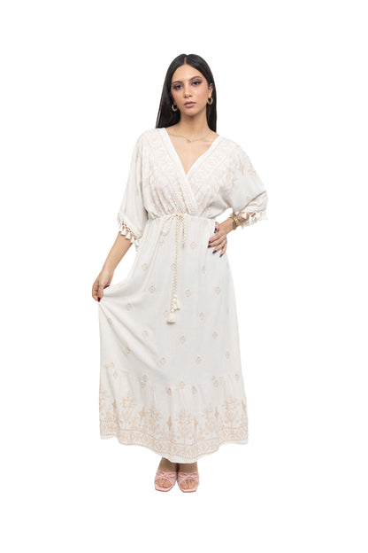 Robe longue bohème à broderies
