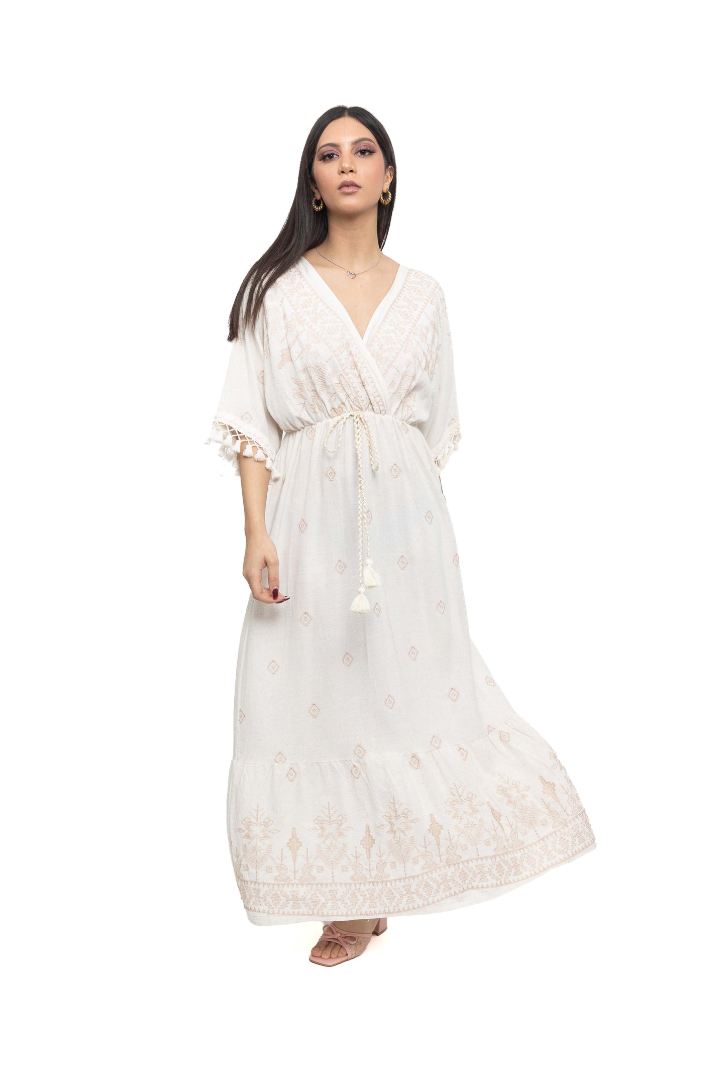 Robe longue bohème à broderies