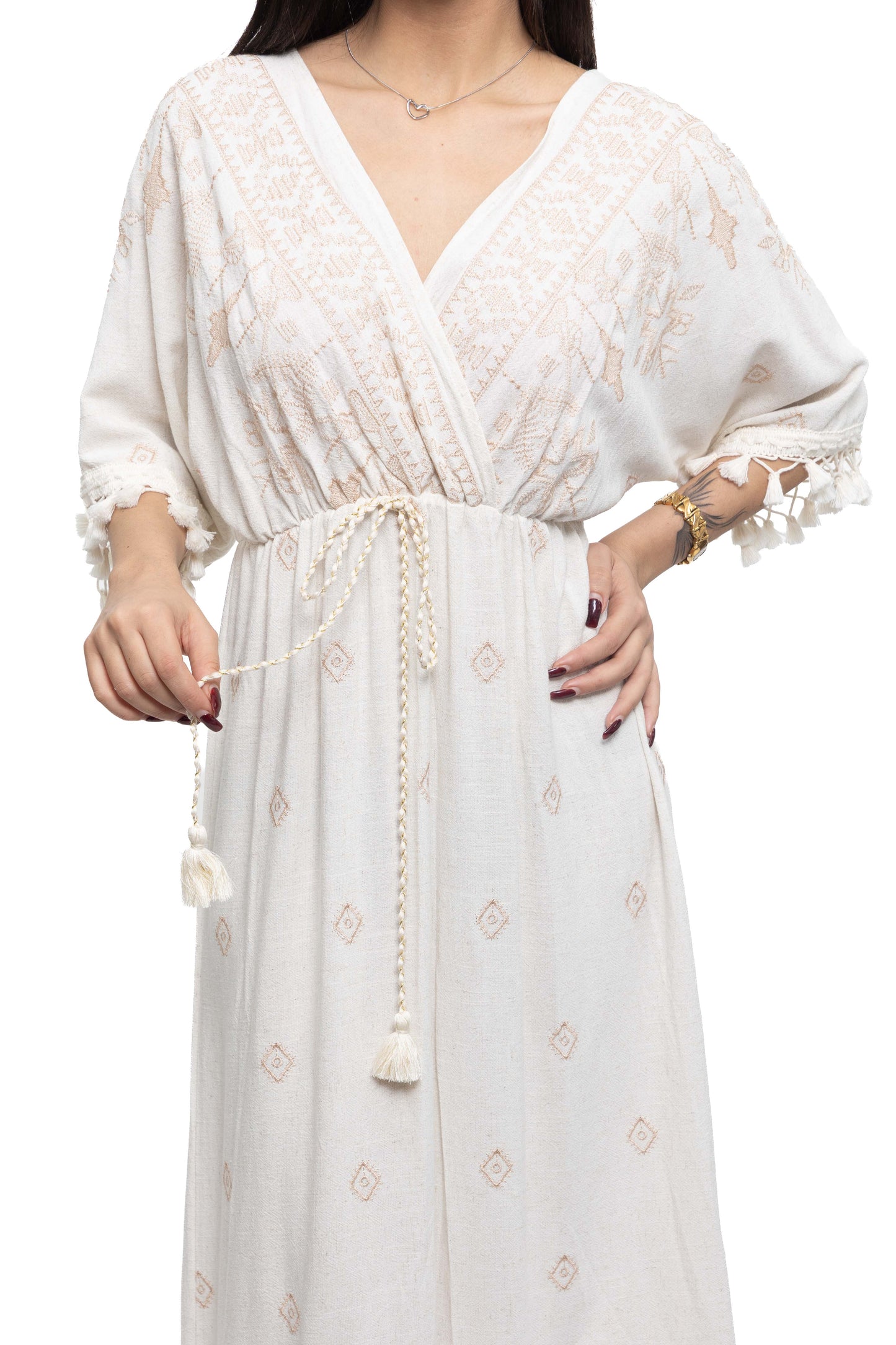 Robe longue bohème à broderies