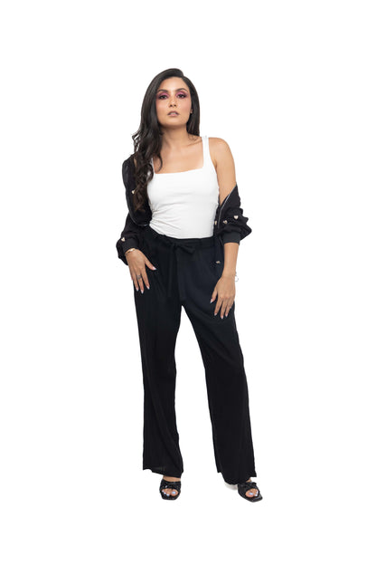 Pantalon en lin à nœud papillion