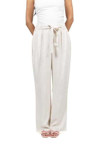 Pantalon en lin à nœud papillion