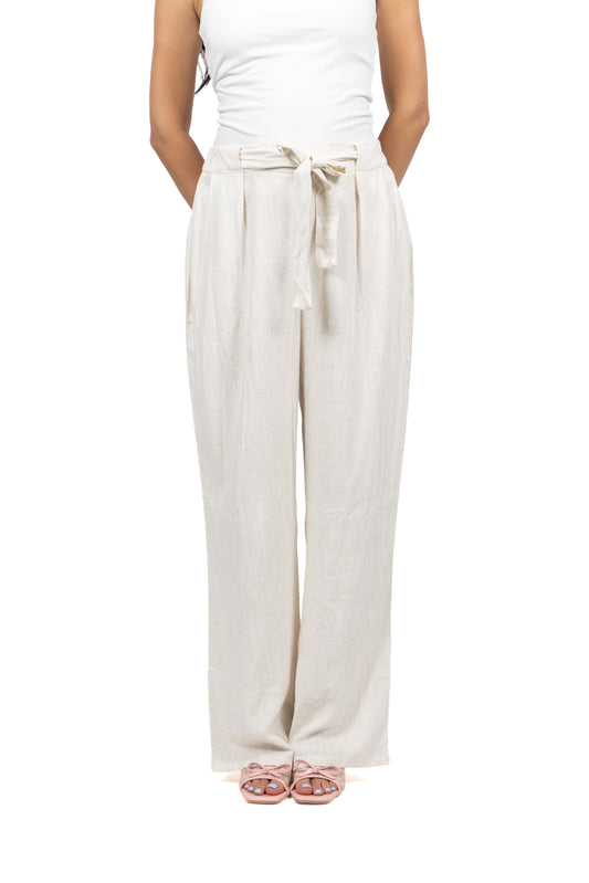 Pantalon en lin à nœud papillion