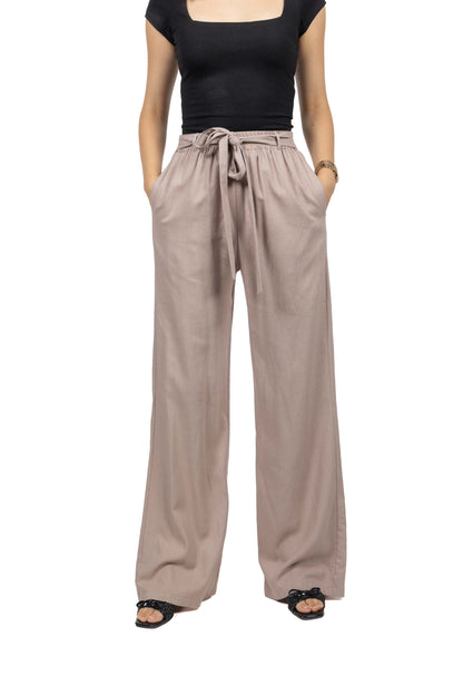 Pantalon en lin à nœud papillion