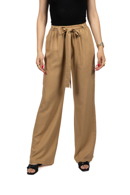 Pantalon en lin à nœud papillion