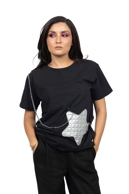 T-shirt étoile avec chaîne bandeau