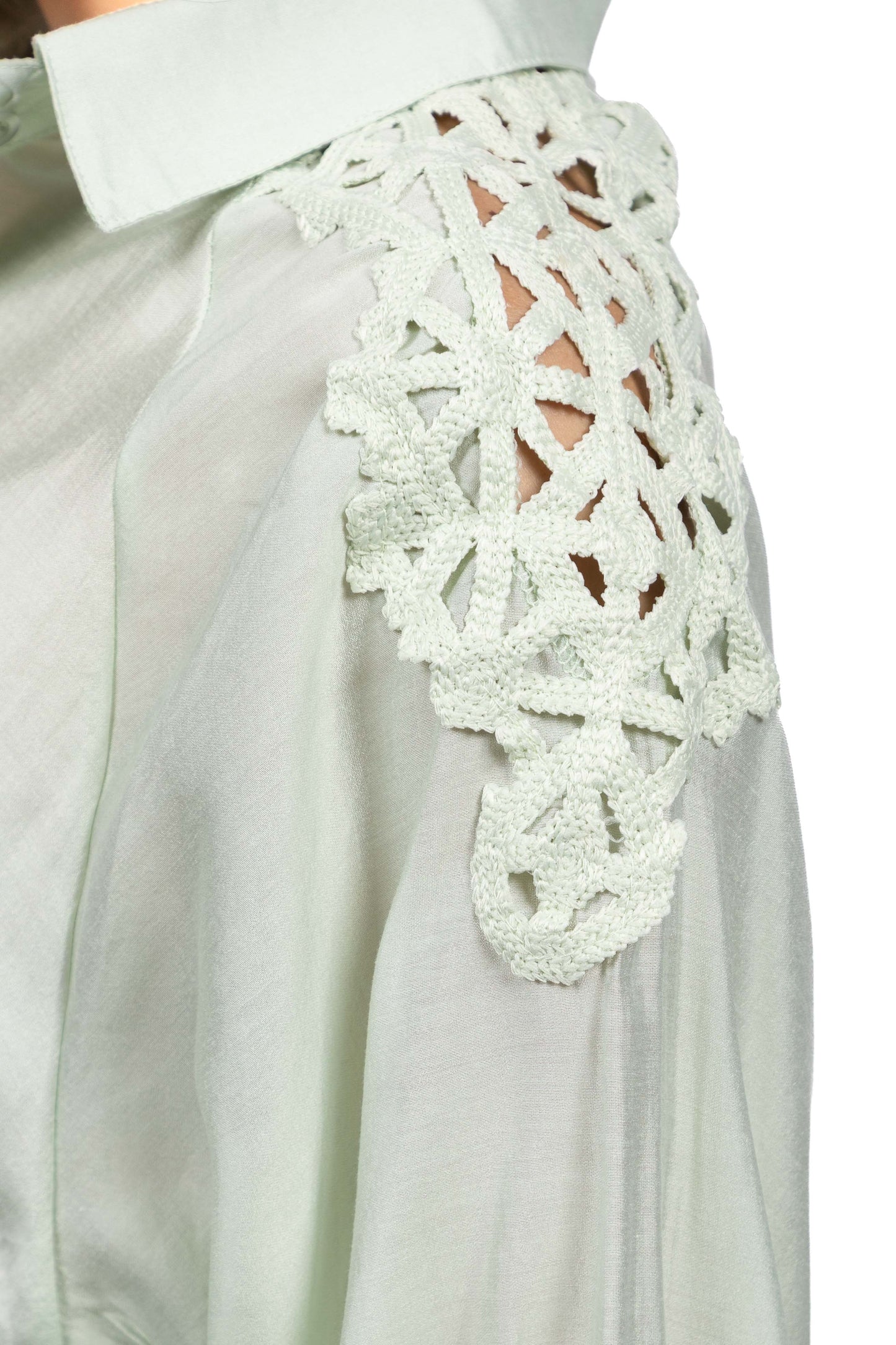 Chemise fluide à détails crochetés