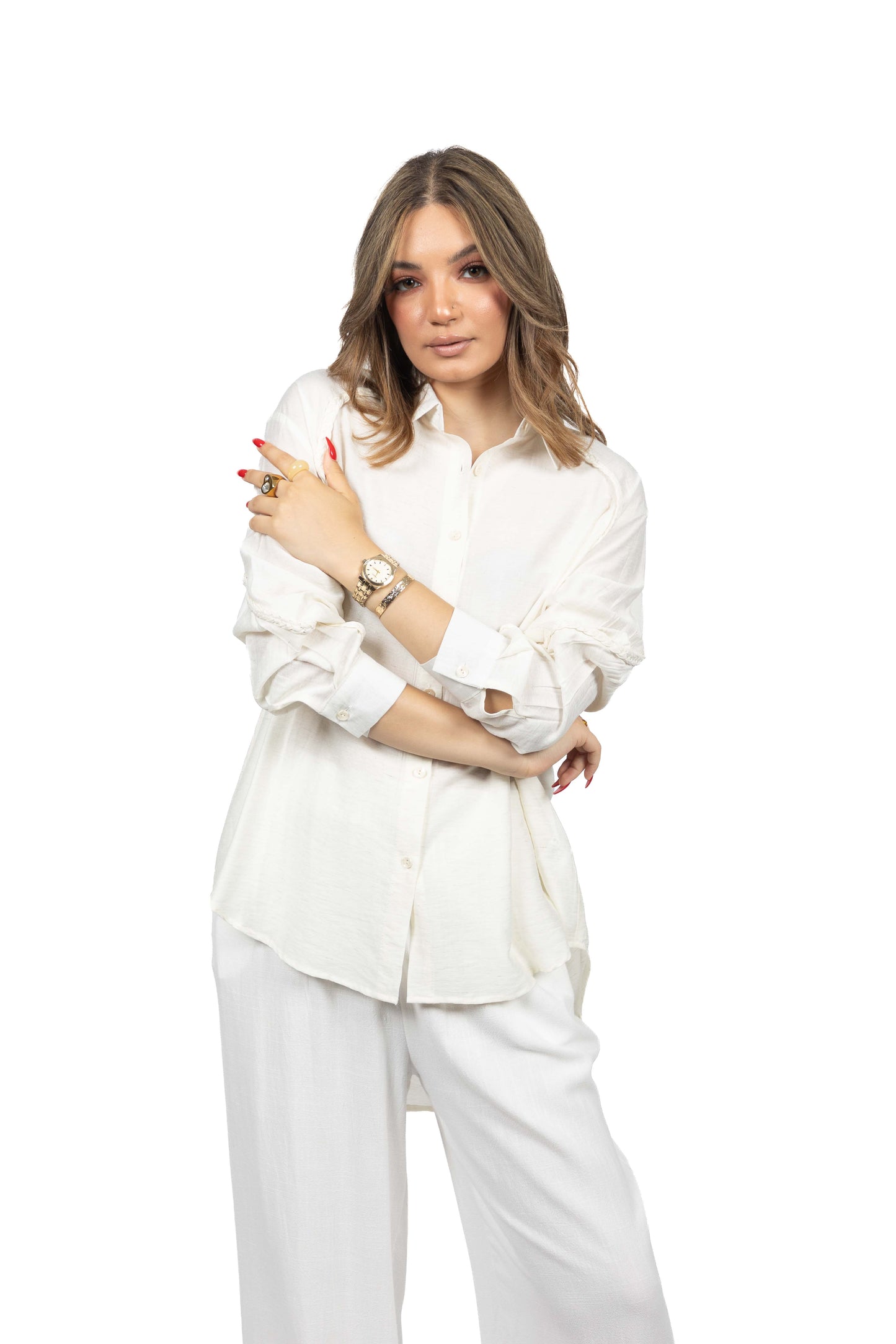Chemise fluide avec détails tressés