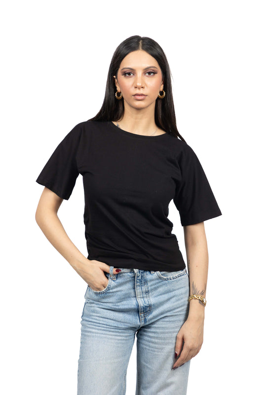 T-shirt basic à côtés froncés