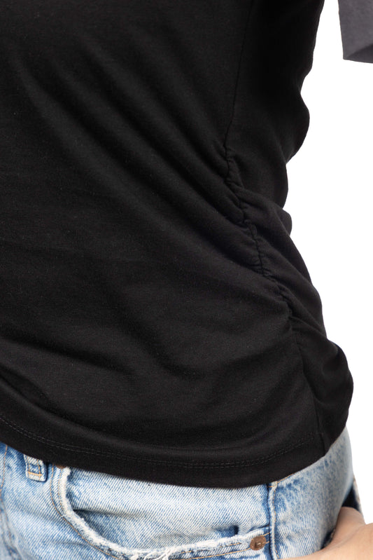 T-shirt basic à côtés froncés