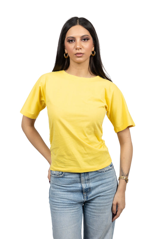 T-shirt basique à côtés froncés