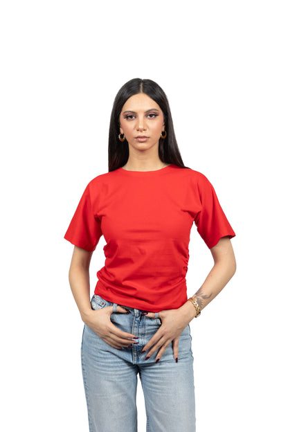 T-shirt basic à côtés froncés