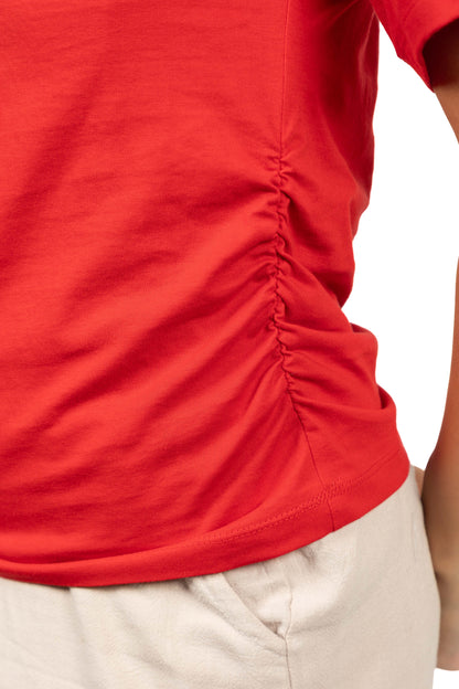 T-shirt basic à côtés froncés